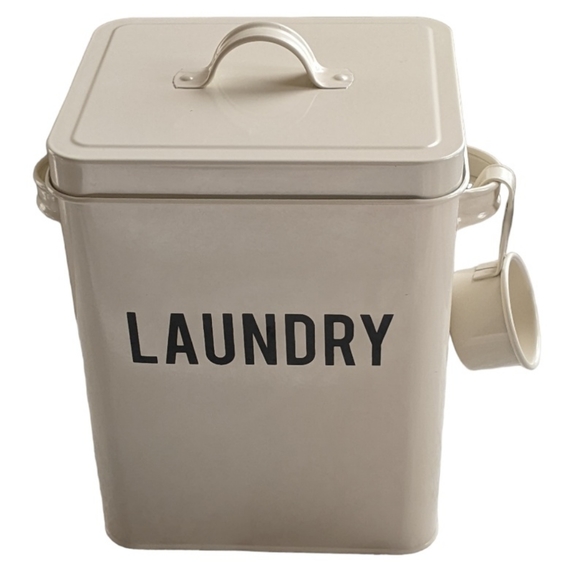 **SOLD**   Laundry Detergent Box w/ Lid & Scoop Vintage Insp Laundry Tin - Picture 14 of 14